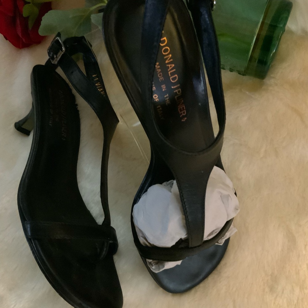 Donald J. Pliner Black Strappy Heels - Picture 2 of 7